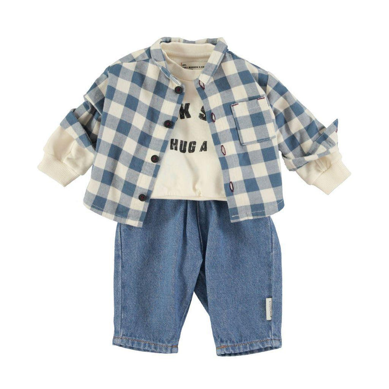 Piupiuchick Baby Trousers Washed Navy Denim - Studio Play