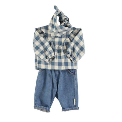 Piupiuchick Baby Trousers Washed Navy Denim - Studio Play