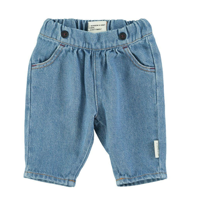 Piupiuchick Baby Trousers Washed Navy Denim - Studio Play