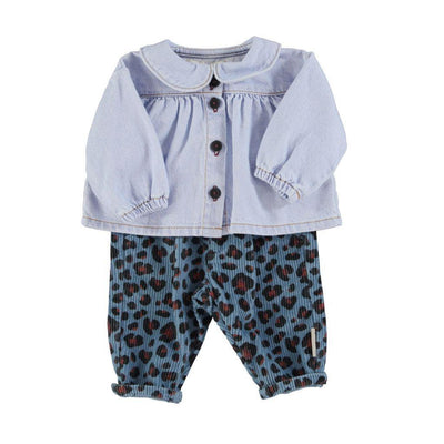 Piupiuchick Baby Unisex Trousers Blue With Animal Print - Studio Play