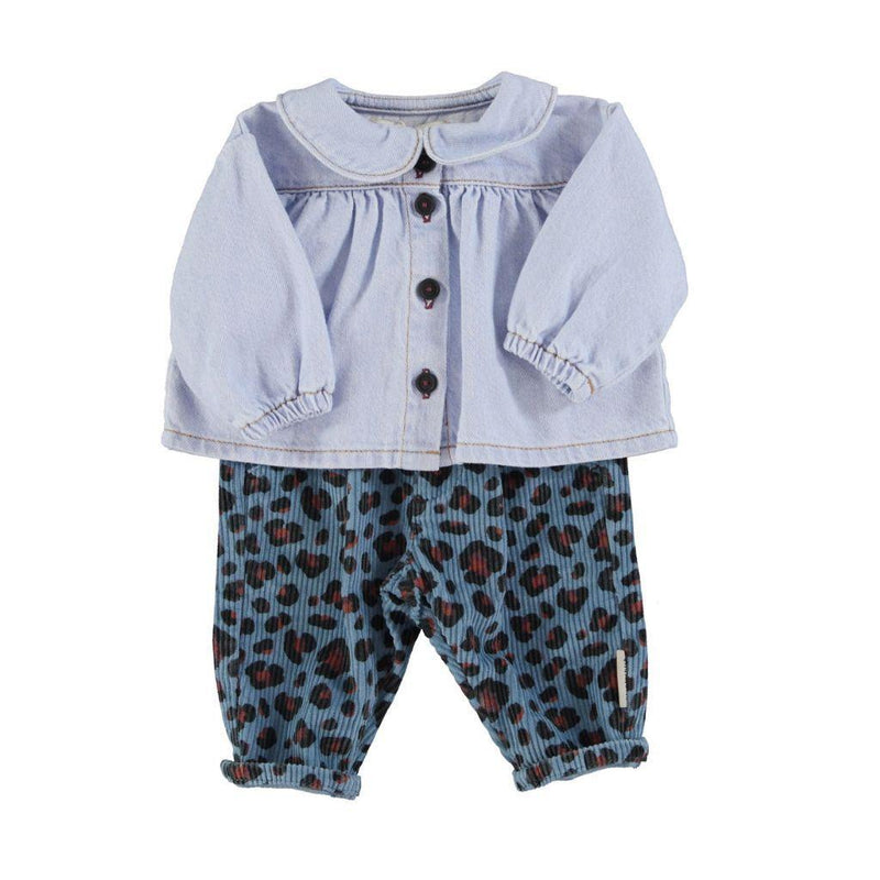 Piupiuchick Baby Unisex Trousers Blue With Animal Print - Studio Play