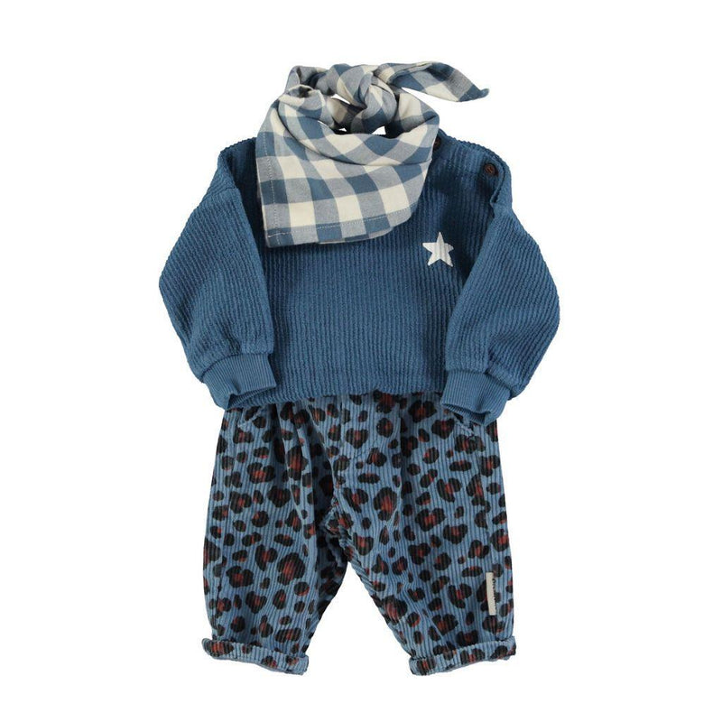 Piupiuchick Baby Unisex Trousers Blue With Animal Print - Studio Play