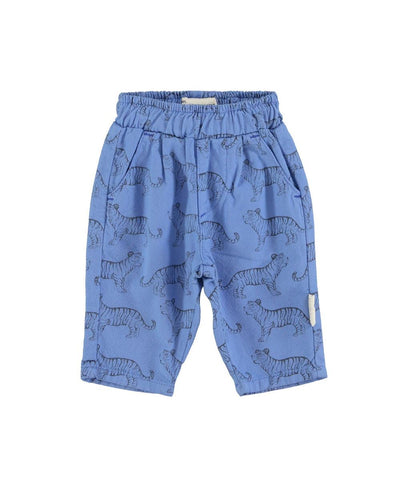 Piupiuchick Baby Unisex Trousers Blue With Black Tigers