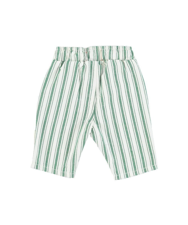 Piupiuchick Baby Unisex Trousers Green Stripes