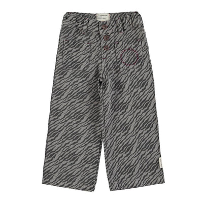 Piupiuchick Flare Trousers Grey With Zebra Print