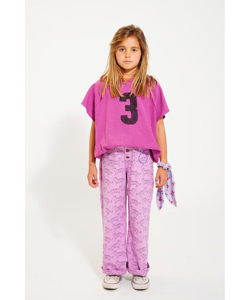 Piupiuchick Flare Trousers Lavender With Black Tigers