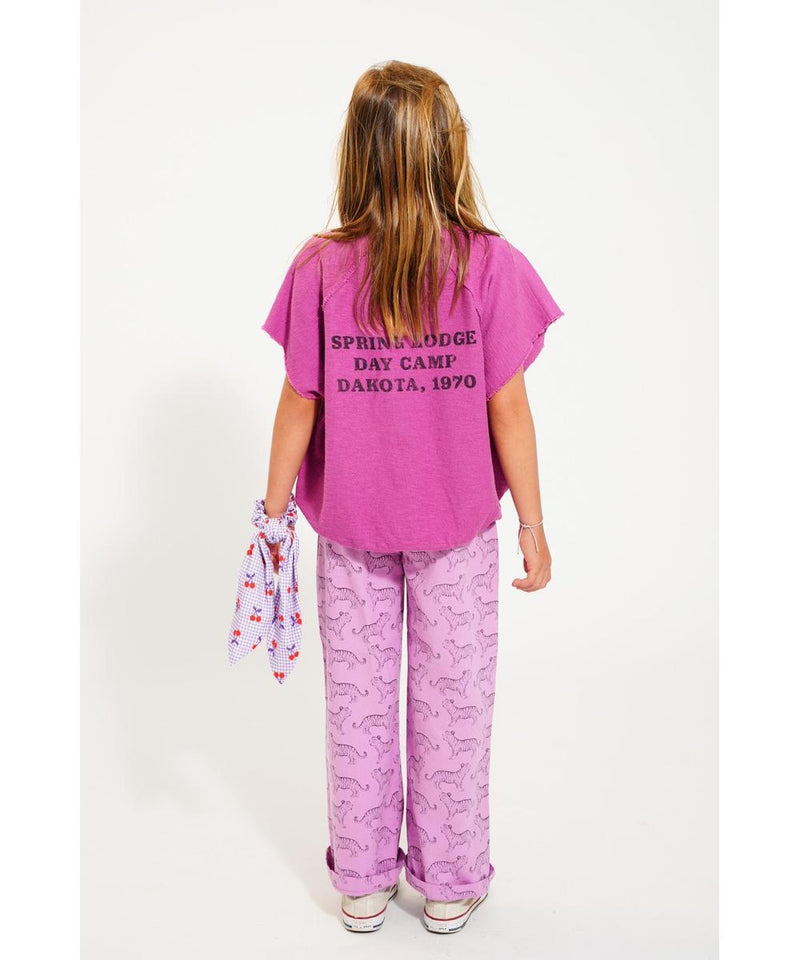 Piupiuchick Flare Trousers Lavender With Black Tigers