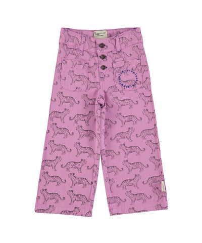 Piupiuchick Flare Trousers Lavender With Black Tigers