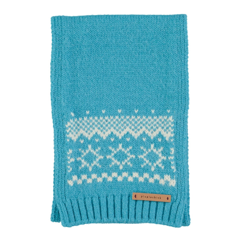 Piupiuchick Jacquard Knitted Scarf Turquoise