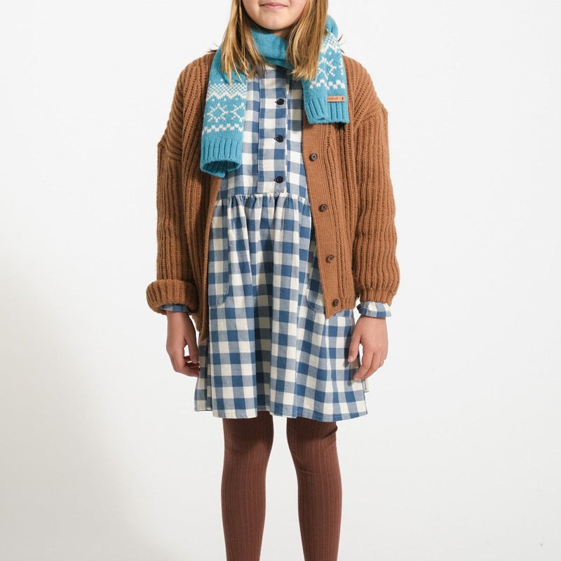 Piupiuchick Jacquard Knitted Scarf Turquoise