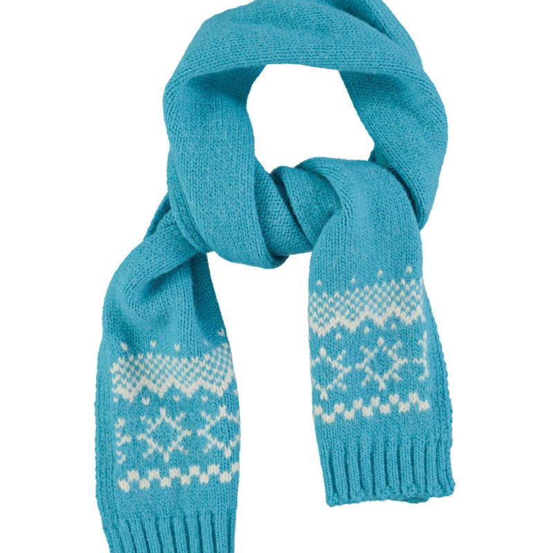 Piupiuchick Jacquard Knitted Scarf Turquoise