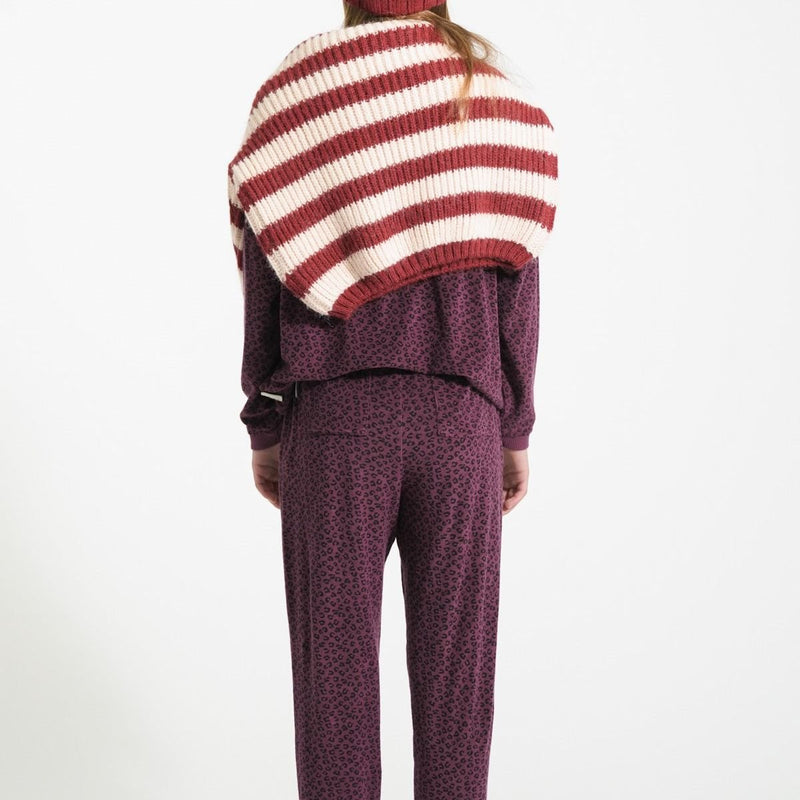 Piupiuchick Jogging Pants Aubergine With Animal Print - Studio Play