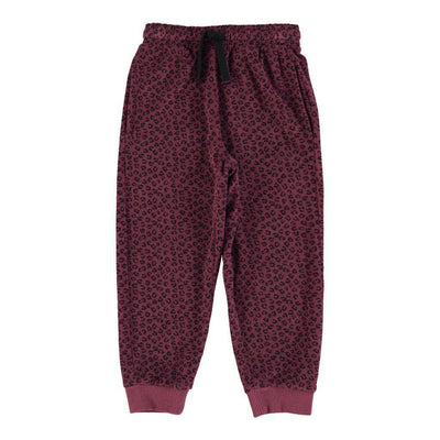 Piupiuchick Jogging Pants Aubergine With Animal Print