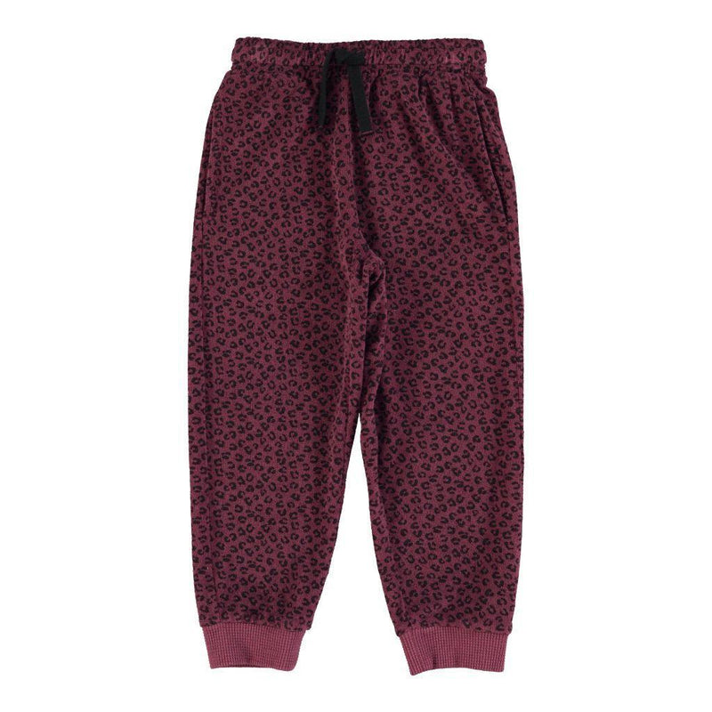 Piupiuchick Jogging Pants Aubergine With Animal Print