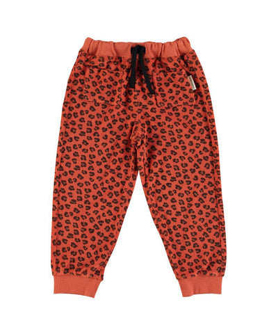 Piupiuchick Jogging Pants Terracotta with Animal Print