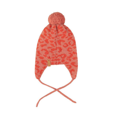 Piupiuchick Knitted Bonnet Pink With Animal Print - Studio Play