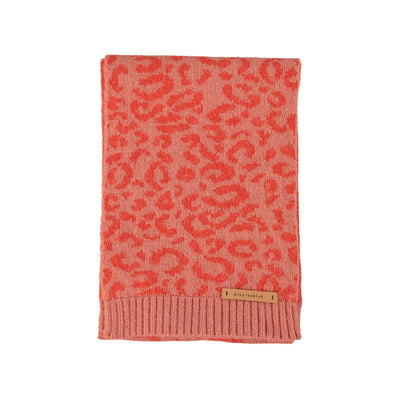 Piupiuchick Knitted Scarf Pink With Animal Print