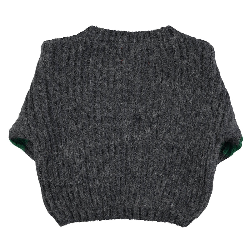 Piupiuchick Knitted Sweater Grey & Green Stripes - Studio Play