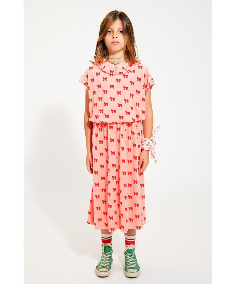 Piupiuchick Long Skirt Pink With Red Bows