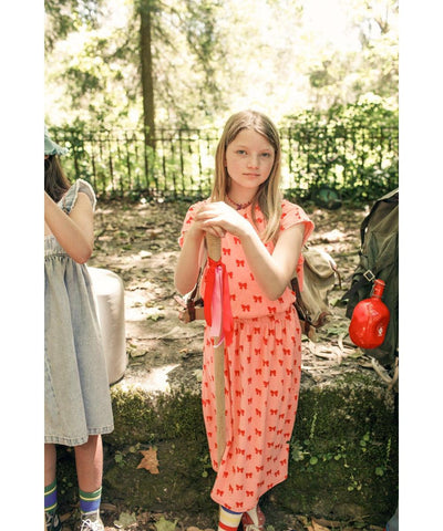 Piupiuchick Long Skirt Pink With Red Bows