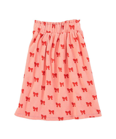 Piupiuchick Long Skirt Pink With Red Bows