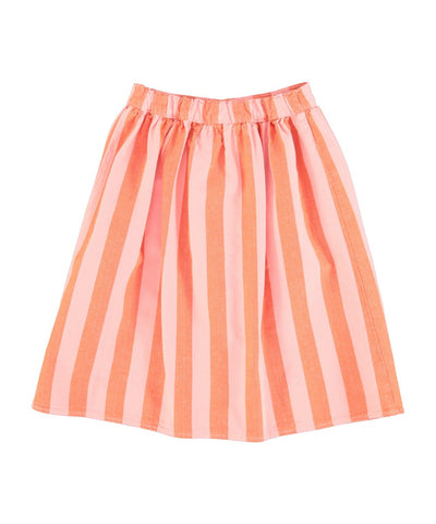 Piupiuchick Long Skirt with Front Pockets Pink and Orange