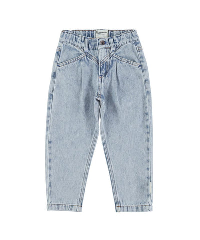 Piupiuchick Mom Fit Trousers Washed Blue Denim