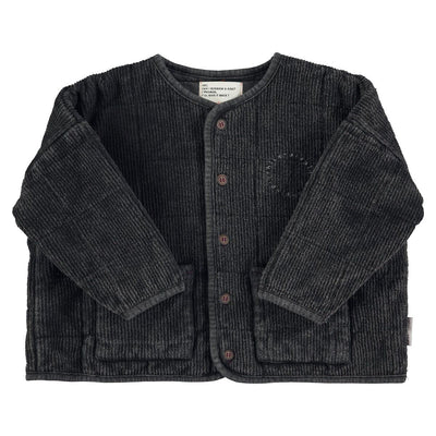 Piupiuchick Paded Jacket Washed Black With "rock star" Print