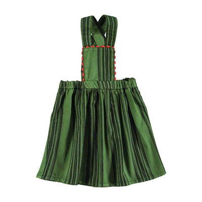 Piupiuchick Short Dress Green With Black Stripes - Studio Play