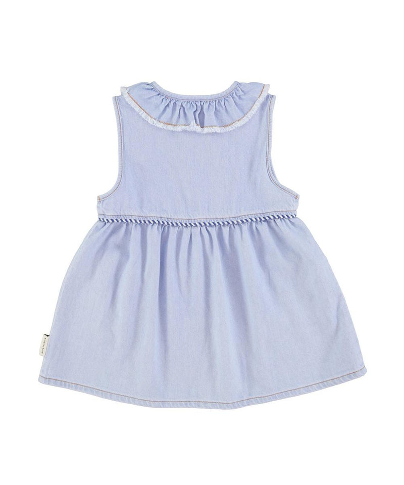 Piupiuchick Short Dress Light Blue Soft Denim