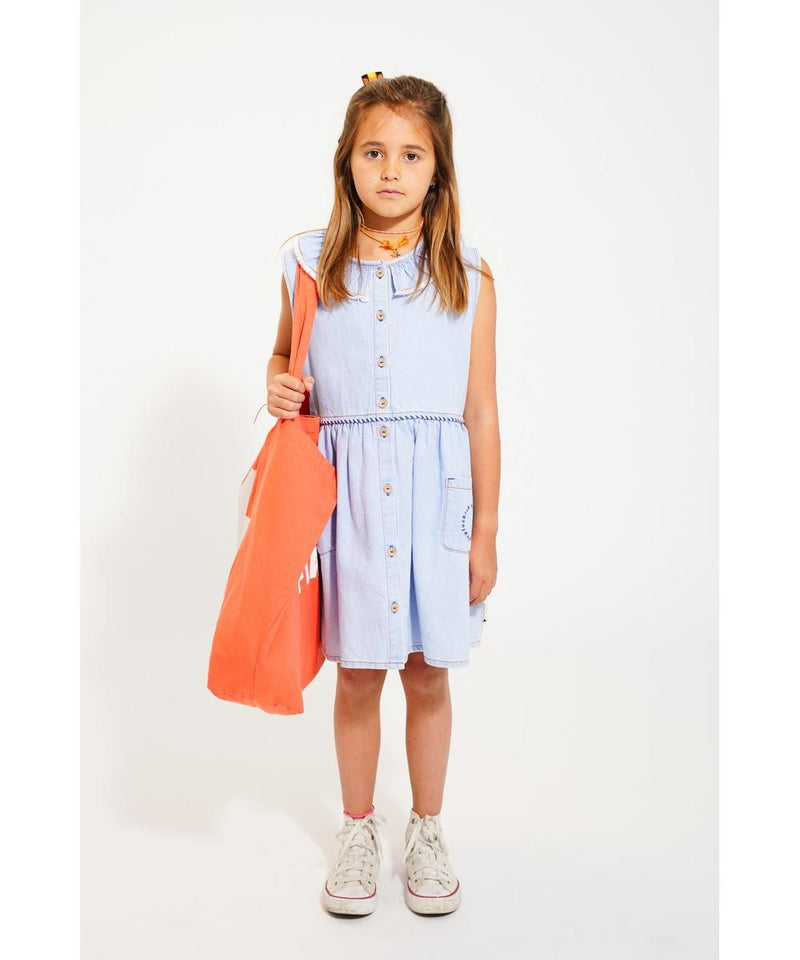 Piupiuchick Short Dress Light Blue Soft Denim