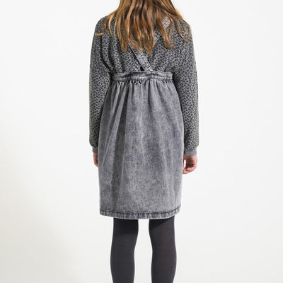 Piupiuchick Short Dress With Straps Faded Black Denim
