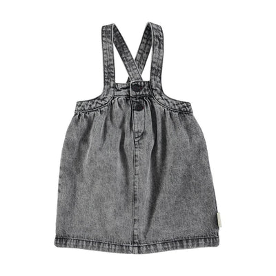Piupiuchick Short Dress With Straps Faded Black Denim