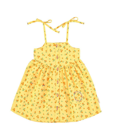 Piupiuchick Short Dress Yellow With Flowers