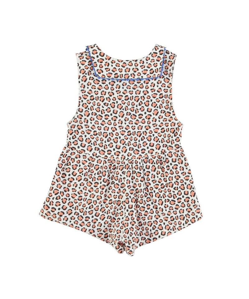 Piupiuchick Short Jumpsuit Ecru Animal Print