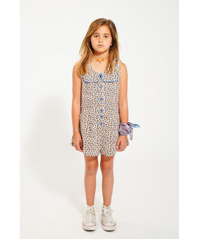 Piupiuchick Short Jumpsuit Ecru Animal Print