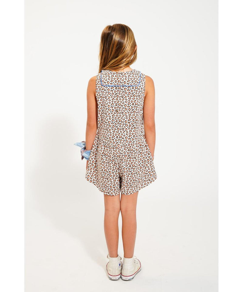 Piupiuchick Short Jumpsuit Ecru Animal Print