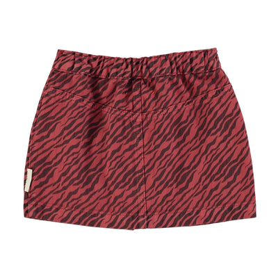 Piupiuchick Short Skirt Bordeaux With Zebra Print