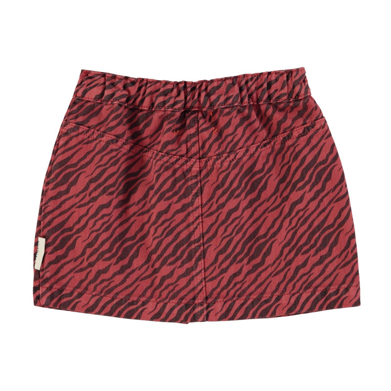 Piupiuchick Short Skirt Bordeaux With Zebra Print