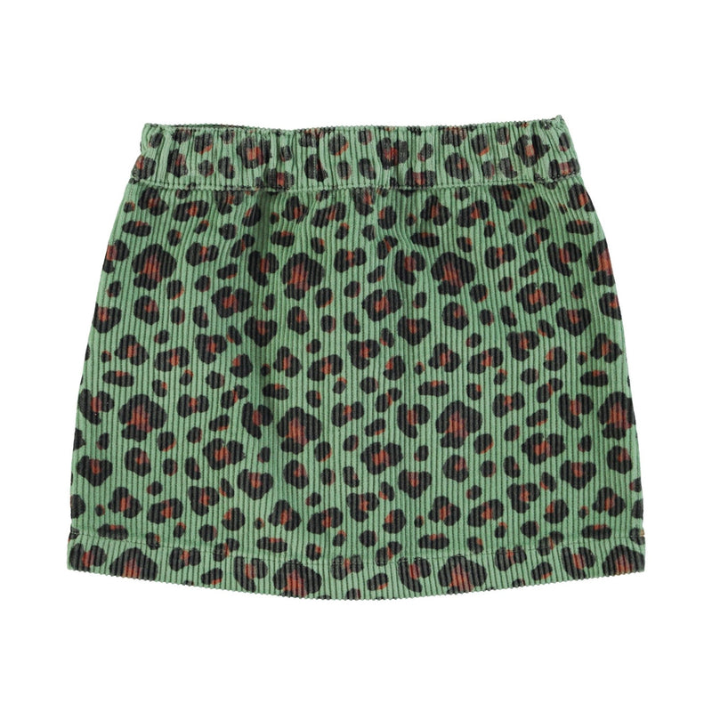 Piupiuchick Short Skirt Green With Animal Print
