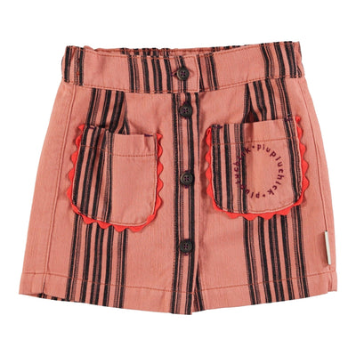 Piupiuchick Short Skirt Pink With Black Stripes