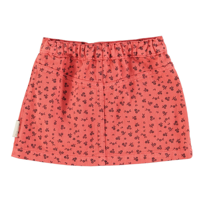 Piupiuchick Short Skirt Raspberry With Black Flowers