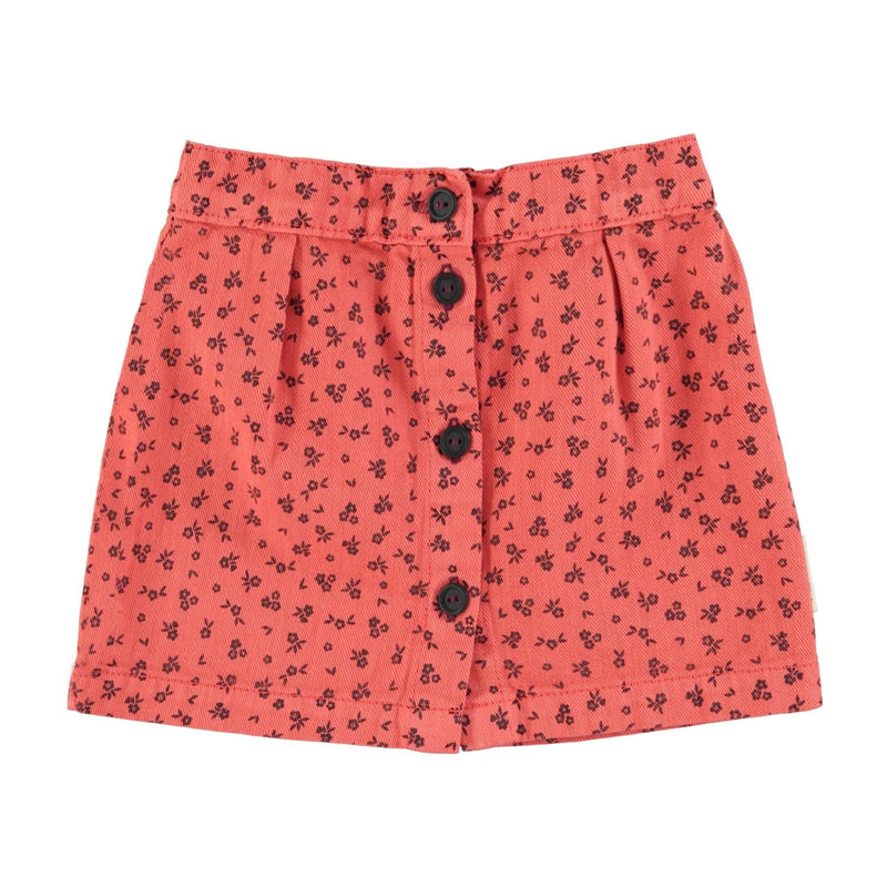 Piupiuchick Short Skirt Raspberry With Black Flowers