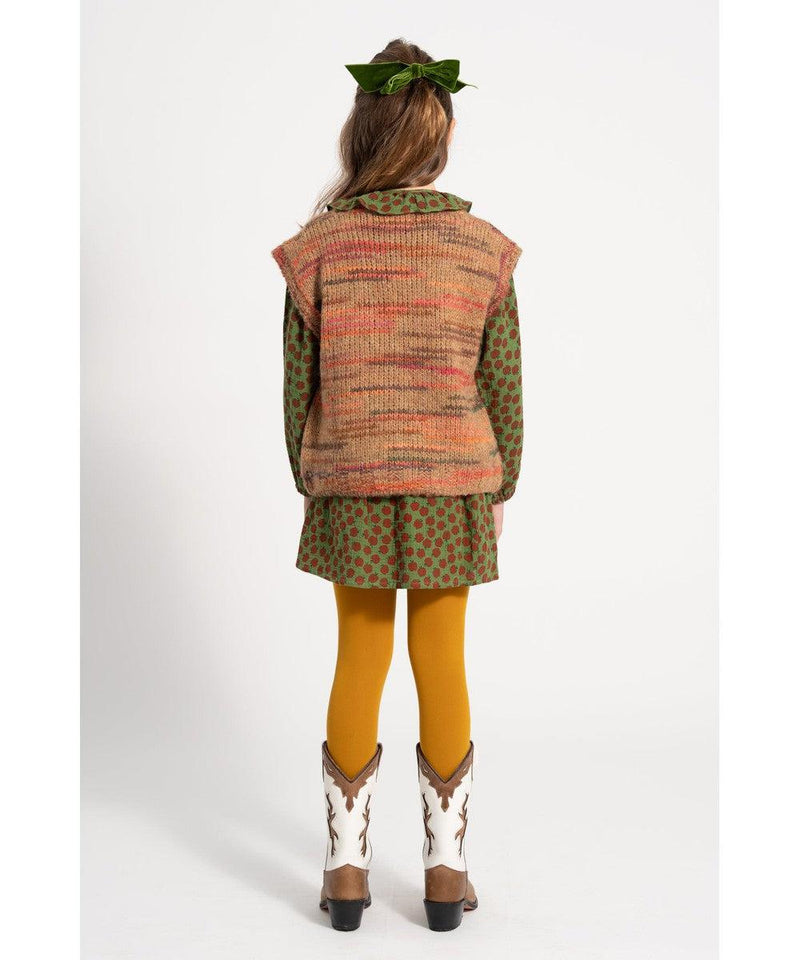 Piupiuchick Short Skirt with Red Apples Olive Green
