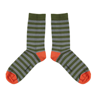 Piupiuchick Short Socks Green & Blue Stripes - Studio Play
