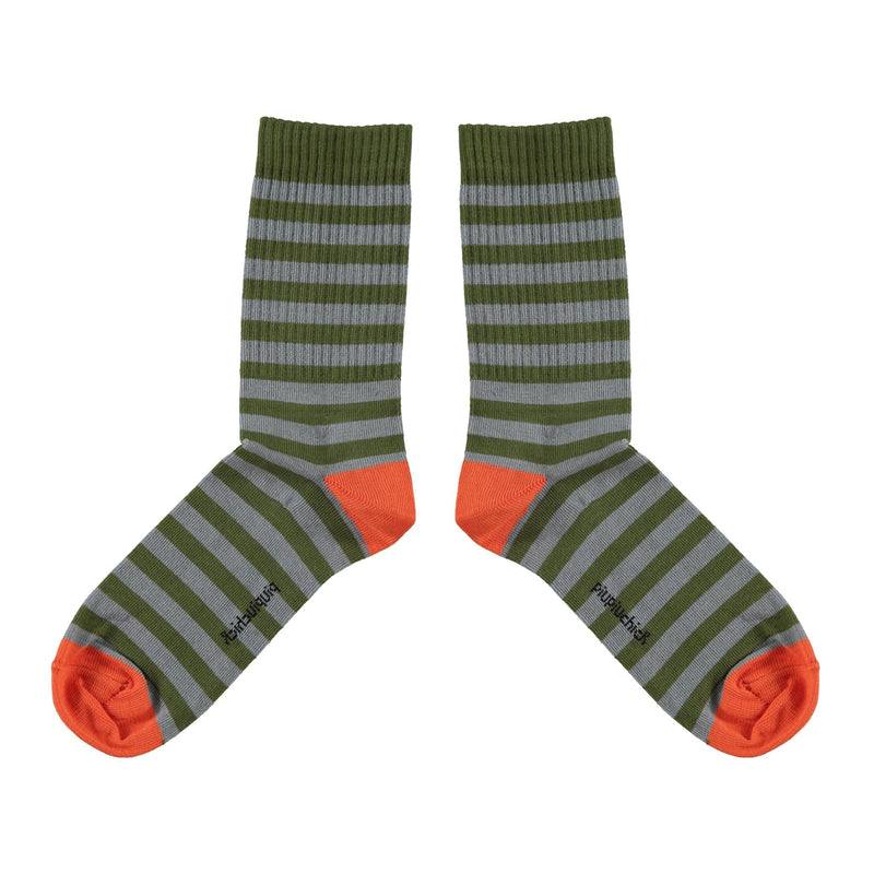 Piupiuchick Short Socks Green & Blue Stripes - Studio Play