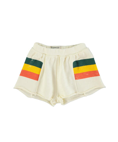 Piupiuchick Shorts Ecru With Multicolor Stripes
