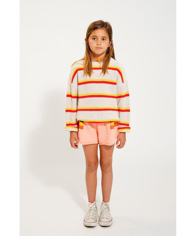 Piupiuchick Shorts Pink With Multicolor Stripes