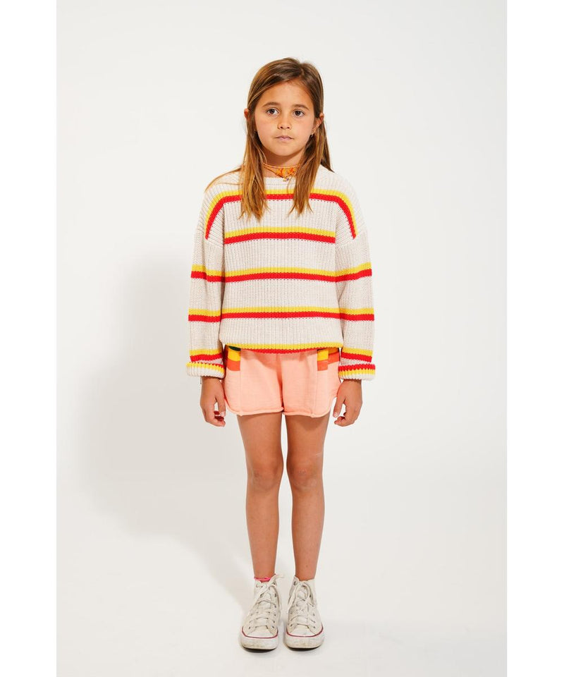 Piupiuchick Shorts Pink With Multicolor Stripes