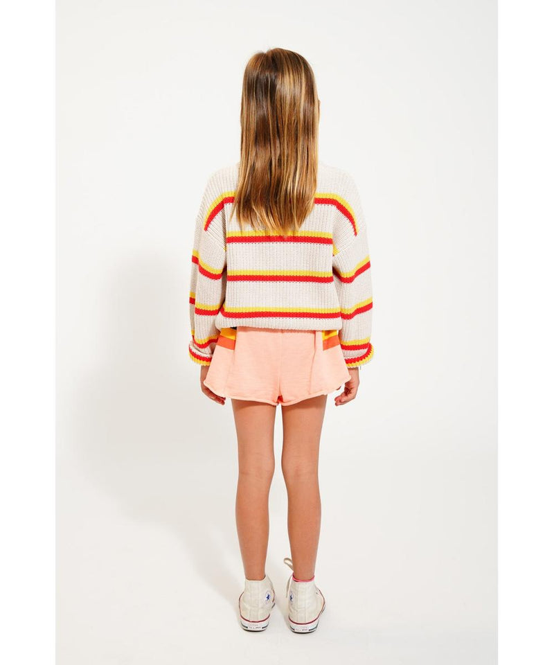 Piupiuchick Shorts Pink With Multicolor Stripes